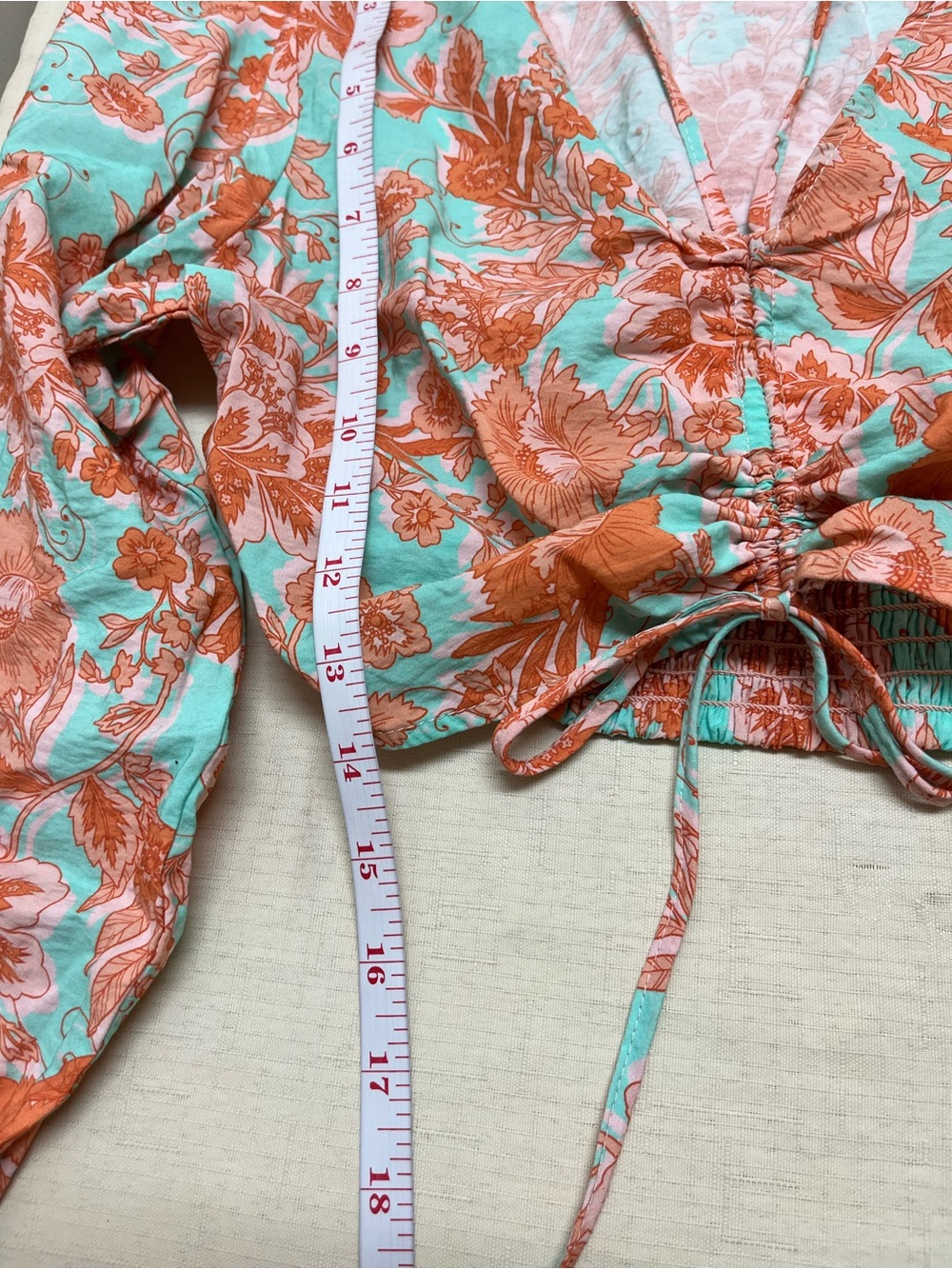 VICI x Amber Lancaster S orange blue cinched halter top - Picture 4 of 13